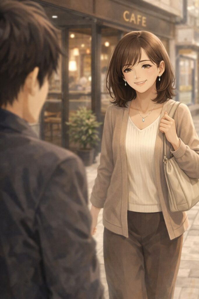 JメールでLINE交換した人妻と初対面でお茶（イメージ）