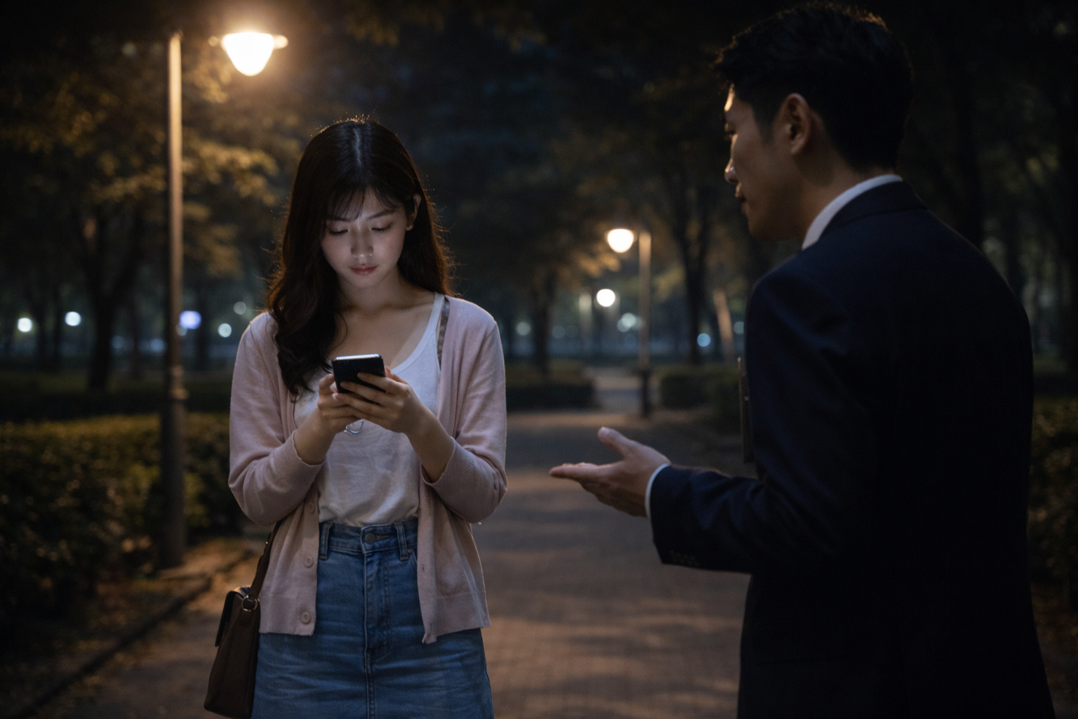 Jメールの掲示板で知り合った割り切り希望の女性と夜にやり取りするイメージ