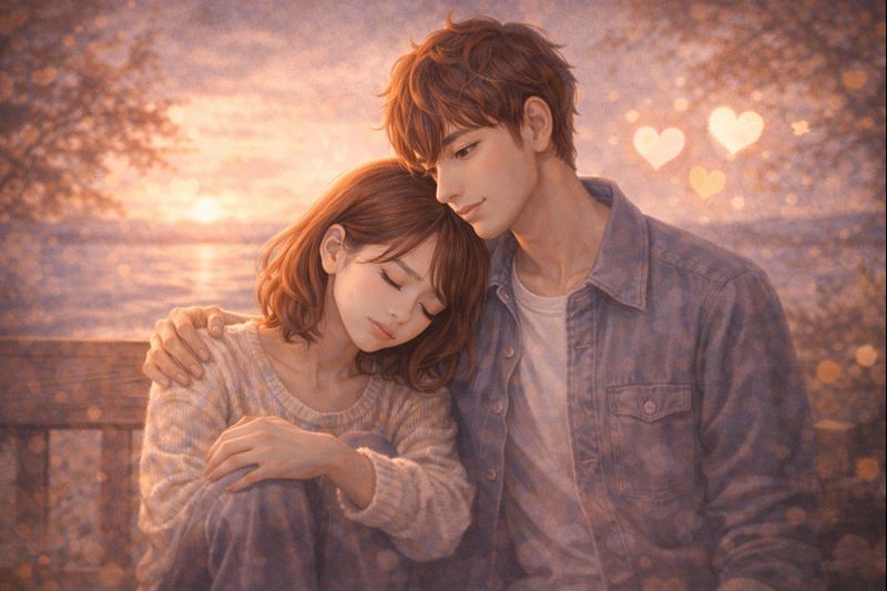 恋愛不安が落ち着き安心を取り戻すイメージ